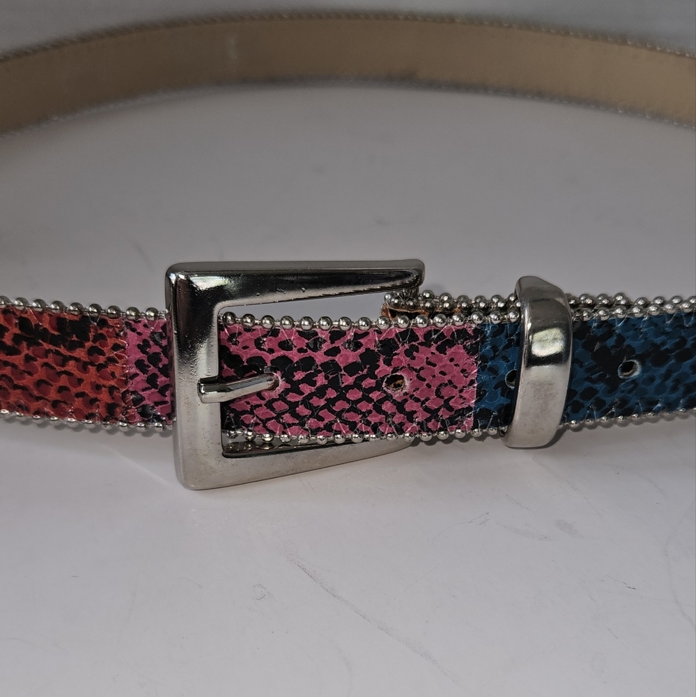 Elite Fresno California Multi Color Snake Print Belt - Picture 3 of 4